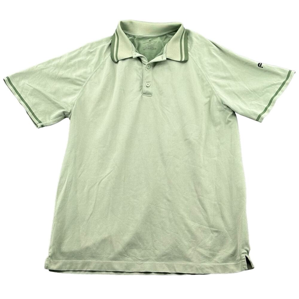 Fabletics Shirt Mens Medium Green Polo Performance Golf Short Sleeves Activewear